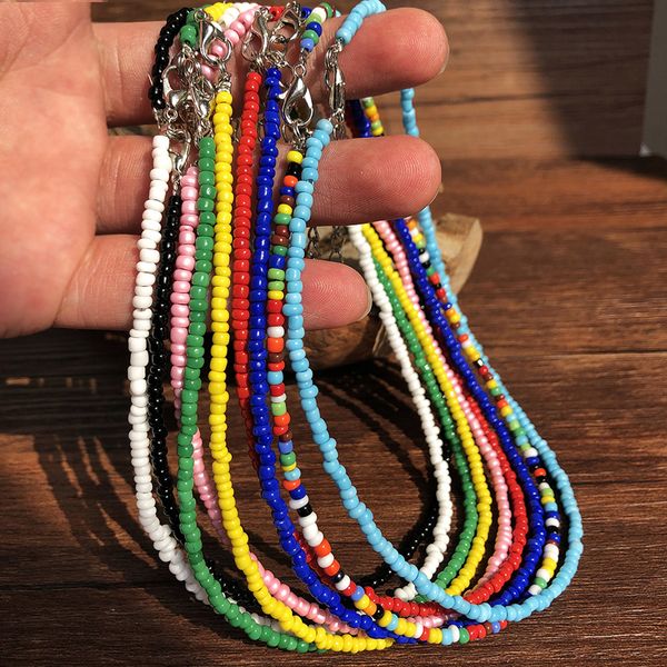 

новая тенденция choker моды богемия короткое ожерелье из бисера ручной ожерелье из бисера цвет, Golden;silver