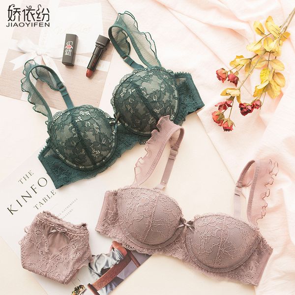 

jyf сексуальный французский бюстгальтер шнурка нижнее белье set push up bc cup plus chest pad комфортное вышивки европа intimates бюстгальте, Red;black