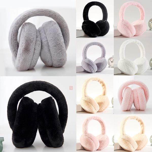 

2019 ladies winter plus fur thickening earmuffs ear warm earmuffs windproof ear bag fur headphones muffs orejeras, Blue;gray