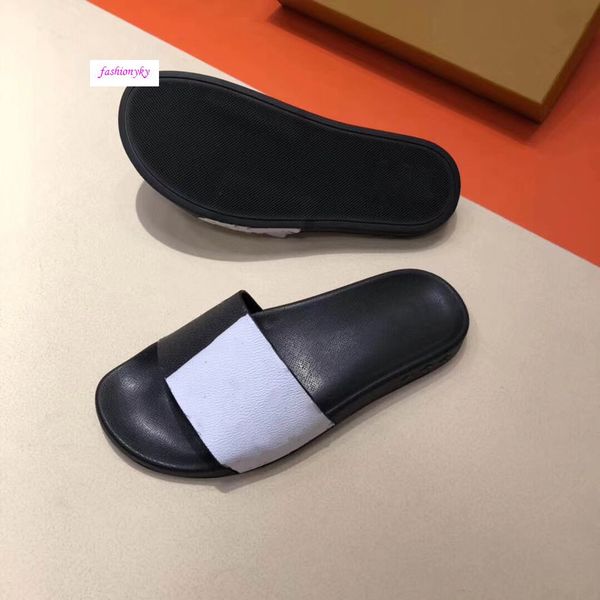 

mule slippers flat luxury designer shoes slippers 1a5i5k flexible rubber outsole slide slippers for men and women size40, Black