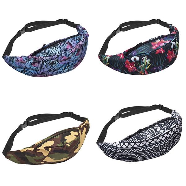 

waist back full bandana black 3d printing fashion waist bag women men fanny packs belt bum bag
