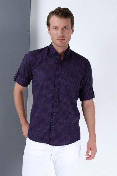 

g667 dewberry shirt -dark blue-burgundy, White;black