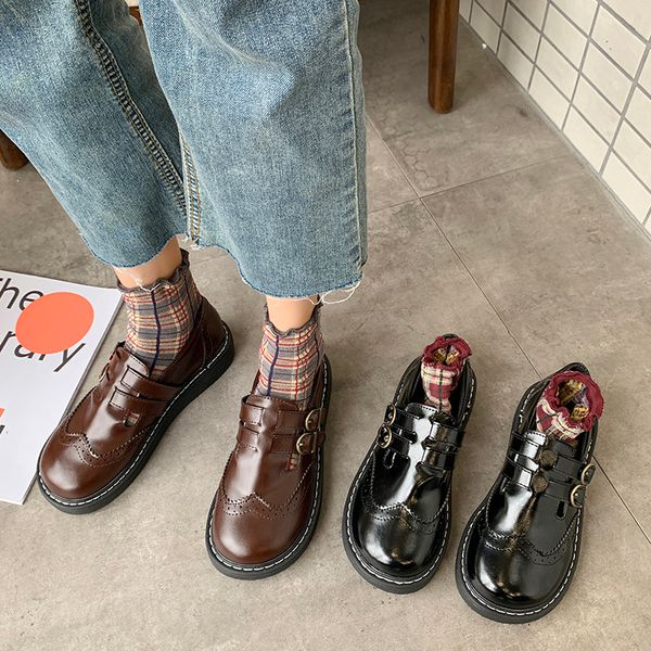 

all-match shoes woman 2020 oxfords women's british style shallow mouth modis female footwear round toe casual sneaker new, Black