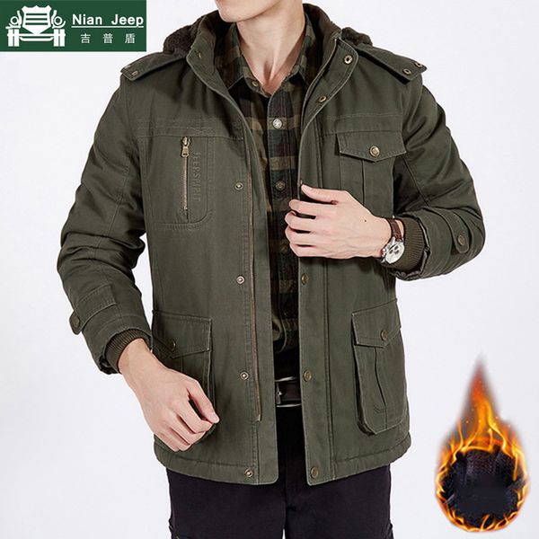 

2019 winter jacket men hooded outwear thick windbreaker parka men warm wool liner long coat male plus size -4xl, Tan;black