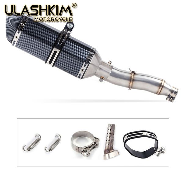 

motorcycle full exhaust system muffler escape slip-on for yamaha xg250 xt250 modified contact middle pipe adapter connect