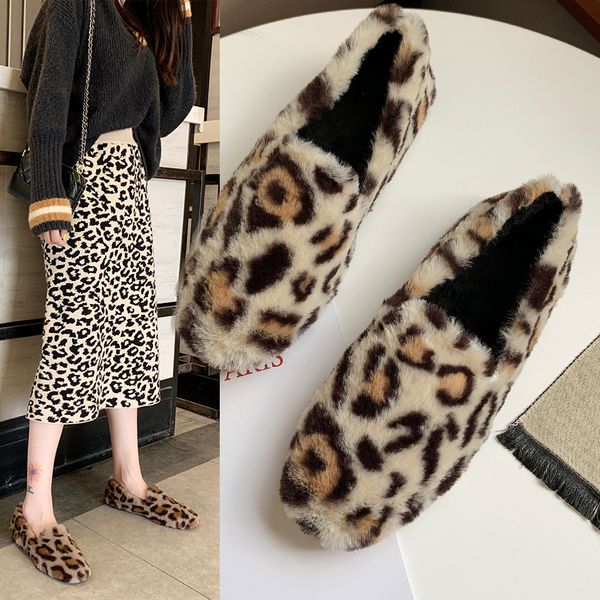 

mixed colors loafers fur soft 2019 women shoes casual female sneakers autumn women's moccasins modis round toe all-match, Black