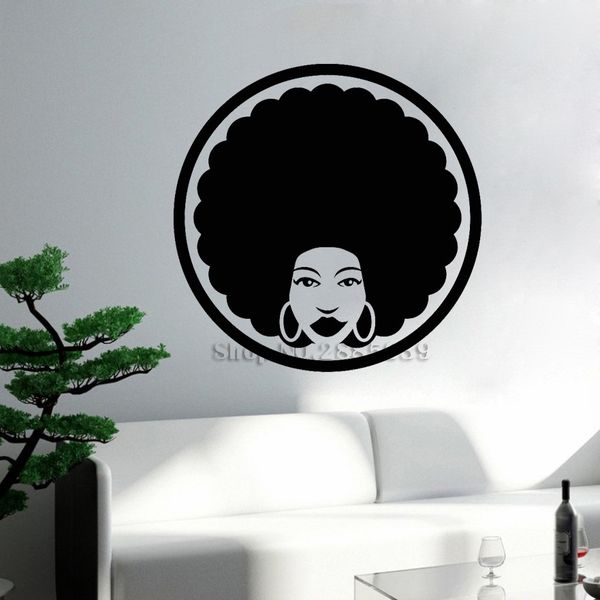 Acheter Nouveau Afro Noir Lady Cheveux Salon De Beaute Stickers