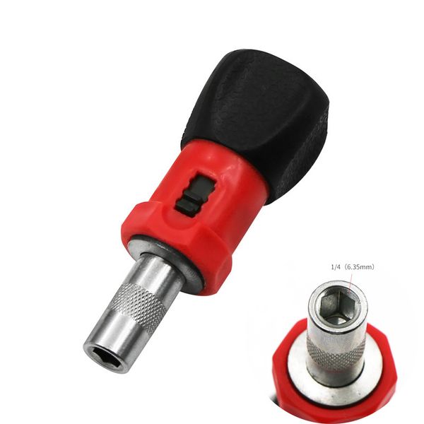 

urann 1pcs 6.35mm carbon steel key ratchet screwdriver wrench handle ratchet socket screw driver