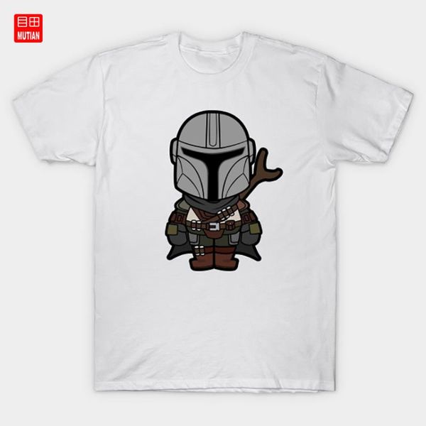 

mandalorian chibi t-shirt bounty scifi jango febountyhunter sci fi mandalorian, White;black