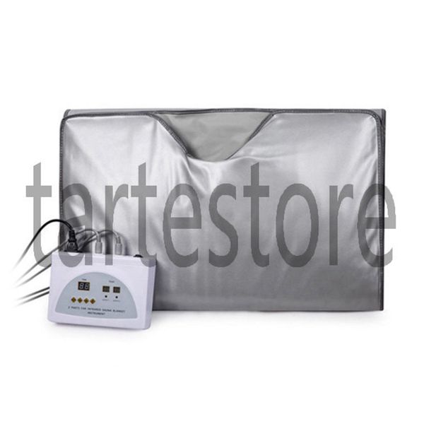 

model 2 zone fir sauna far infrared body slimming sauna blanket heating therapy slim bag spa weight loss body detox machine