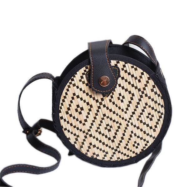 

pattern ручного круглый rattan бич ранцевых сумки cross-body natural ротанг-бич хранение сумка для женщин