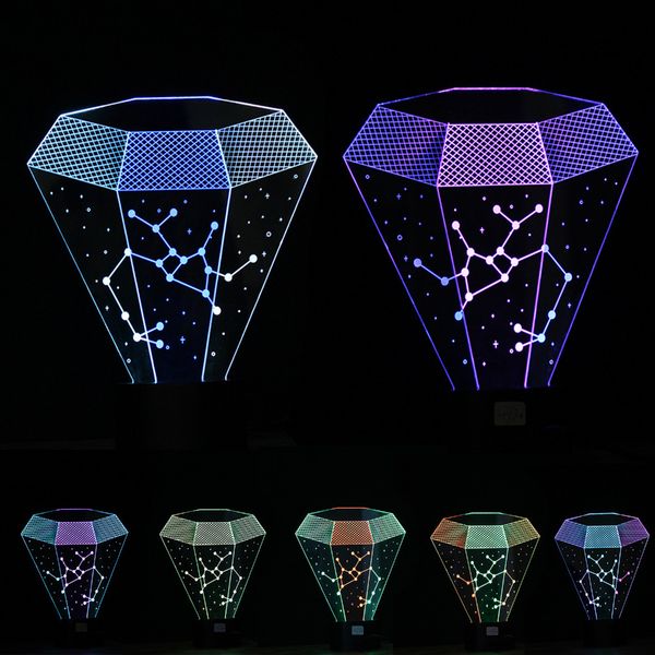 

novelty luminaria 3d led sagittarius night light touch 7 color change table lamps bedroom home decor child kids baby toy gifts