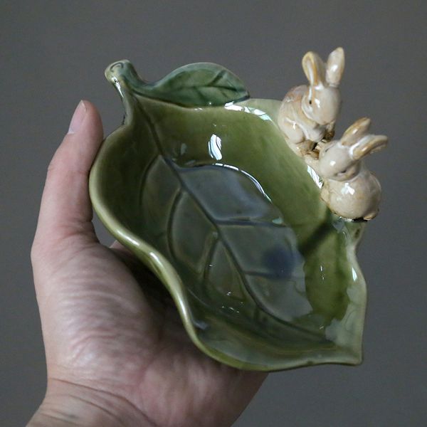 

home accessories european cartoon ceramic painted crafts ashtray cute rabbit soap box home living room office decoration