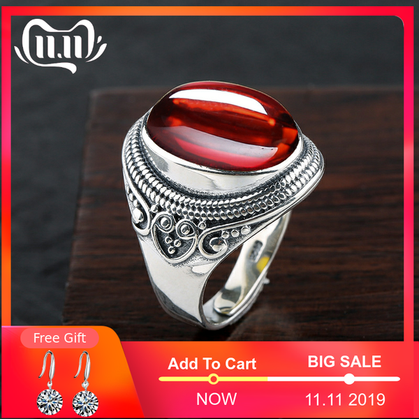 

12*14mm not fake s925 sterling silver australia ruby rings good taste rings handicraft gemstone retro chalcedony, Golden;silver