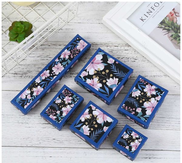 

[ddisplay]classic pink sakura blue jewelry packing box for necklace, glamour ring storage case, romantic gift pendant & bracelet packing, Black;white