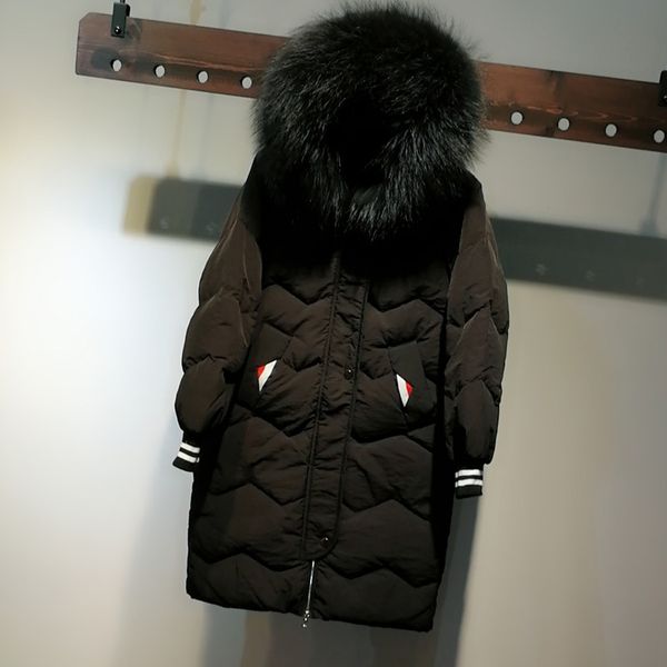 

winter jacket women's loose down jacket white down thick thermal overcoat, Black