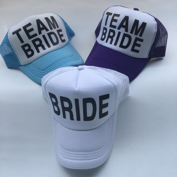 

baseball cap bride to be team bride bachelorette hats club cap women wedding trucker caps white neon summer mesh men hat, Blue;gray