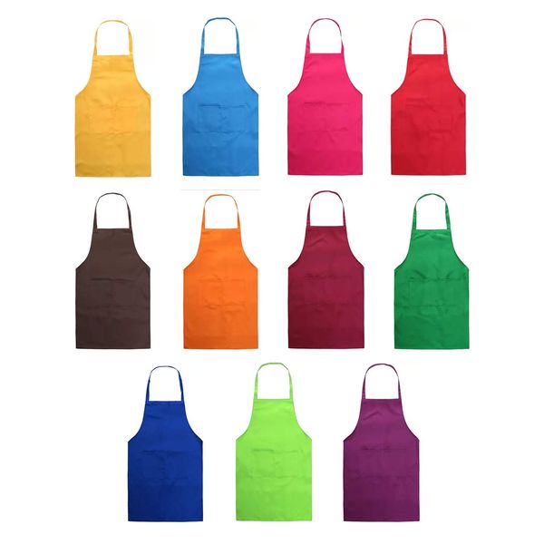 

Plain Color Bib Apron Waterdrop Resistant with 2 Pockets Painting Event Party BBQ Cooking Kitchen Aprons for Women Men Adults Chef