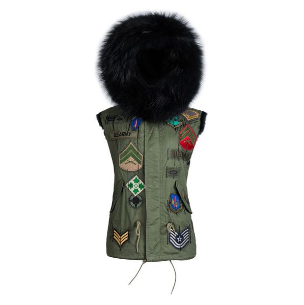 

korean style black short coat faux fur parka for male winter waistcoats