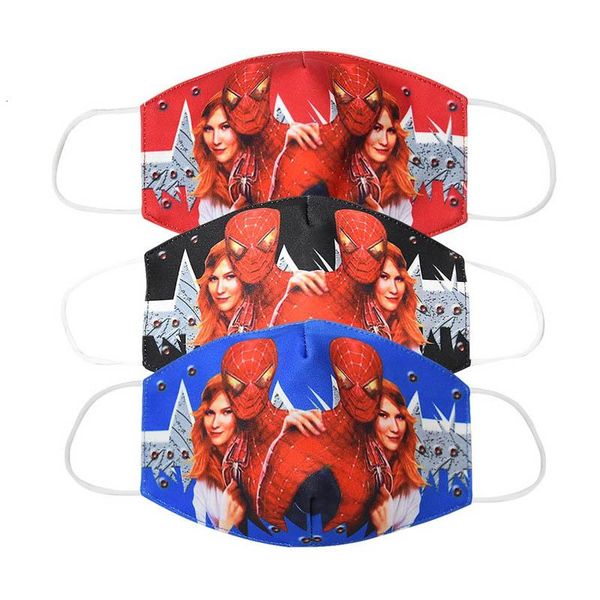 

kids spiderman cosplay cotton mouth mask anti pollution anti dust warm cool breathable reusable respirator masks nbwmd, Blue