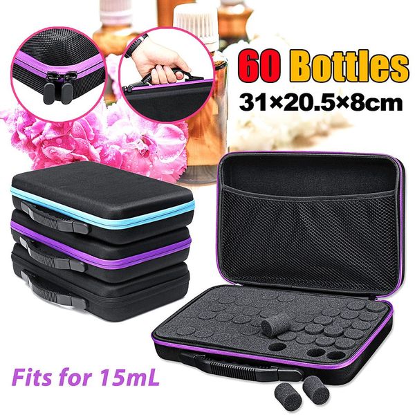 

15ml 60 bottles essential oil storage bag box,eva essence oil bottles,carrying case ,travel portable handbag,organizer supplies