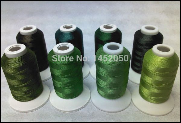 

green colors embroidery machine thread 8 spools ship, Black;white