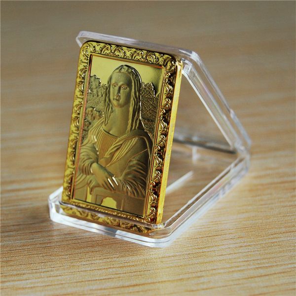 

leonardo da vinci mona lisa1 oz 24k gold plated jesus bullion bar commemerate bullion bar