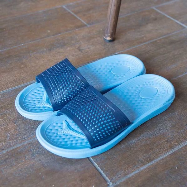

men summer slippers non-slip bathroom lightweight youth beach walking sandals blue seaside water slippers casual, Black