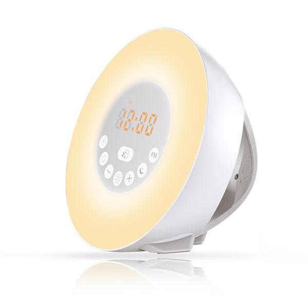 

qmjhvx sunrise sunset alarm clock luminous digital clock with fm radio 7 colors changing night light touch control snooze clocks