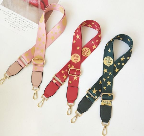 

women handbag strap long colorful shoulder straps adjustable lady bags accessories flowers rivets part adjustable belt for bag, Black