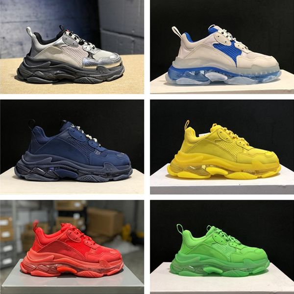 

paris 2020 triple-s leisure shoes black silver crystal bottom luxury dad shoes platform triple s sneakers for men women green tesss.gomma