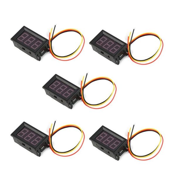 

5pcs 100v 0.56in 3 wire led digital display panel voltmeter electric voltage meter volt tester for auto car motorcycleyellow