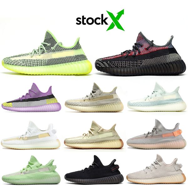 

kanye west running shoes desert sage white black 3m reflective static citrin lundmark women mens trainers sports sneakers 36-48