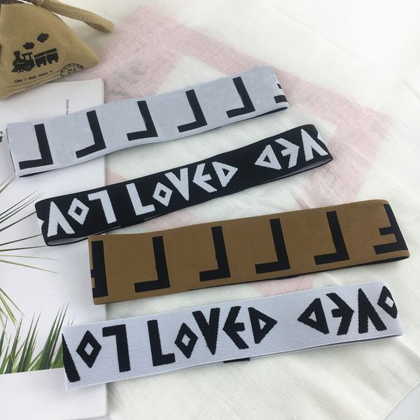 

brand designer f letter headband elastic men women letter striped hair bands brand head scarf sports yoga headwrap 4color