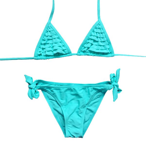 

baby bikini set summer swimwear ruffles multi-layer bathing suit for girls