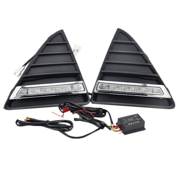 

2pcs/set car styling auto led drl daylight car daytime running lights set with fog lamp for focus 3 2012 2013 2014 2015