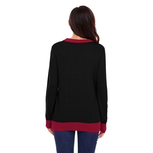 

ins рождество свитер женщин лет новая зима европейская версия олени печати crew neck с длинным рукавом пуловер продажа, White;black