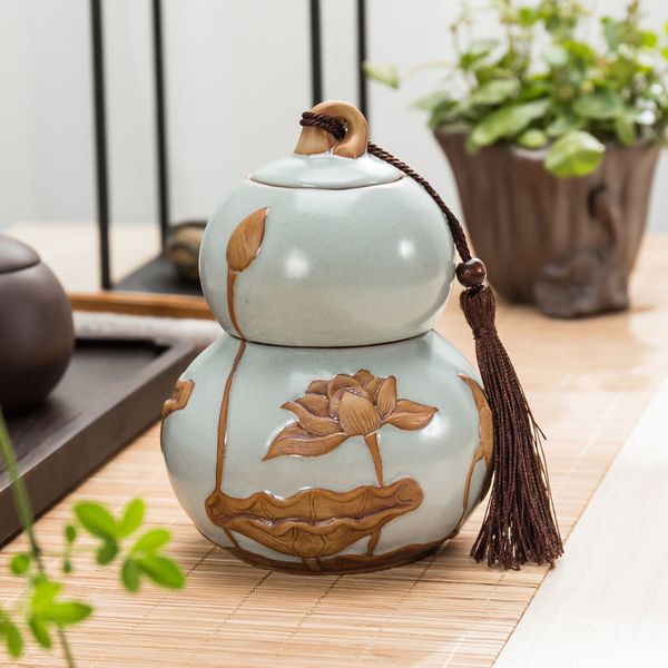 

brother kiln ceramic your kiln violet arenaceous caddy gourd size coarse pottery seal storage tanks pu 'er tea boxes