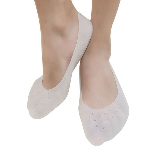 

1 pair sport silicone socks foot bunion plantar fasciitis full length silicone socks foot care protection tool male female pro, Black