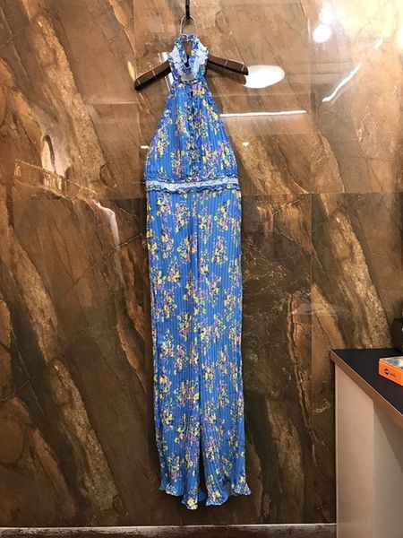 

2019 summer new style sleeveless pants 515 with pleated neck and back decorative printed sleeveless pants, Black;white