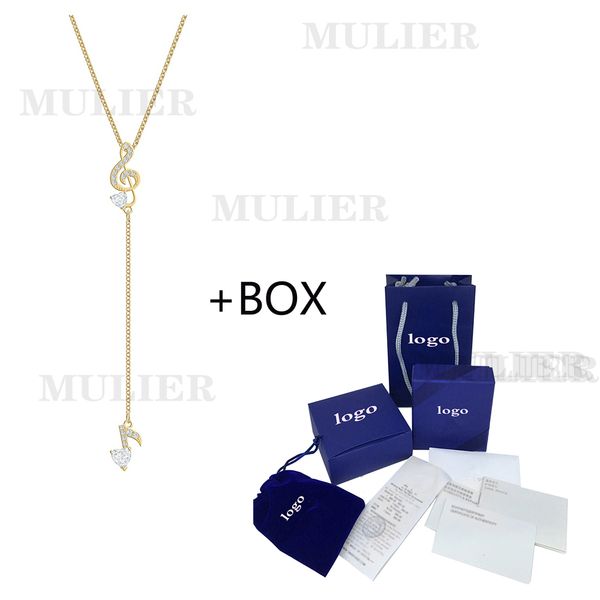 

swa [latest product]mulier pleasant fashion exquisite music symbol pendant female necklace 5549885 send girlfriend the gift, Golden;silver