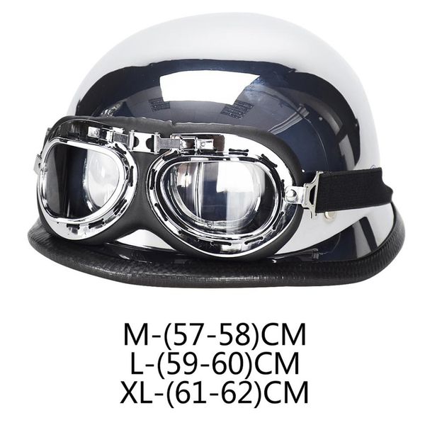 

dot motorcycle german half face helmet w/ visor for chopper cruiser