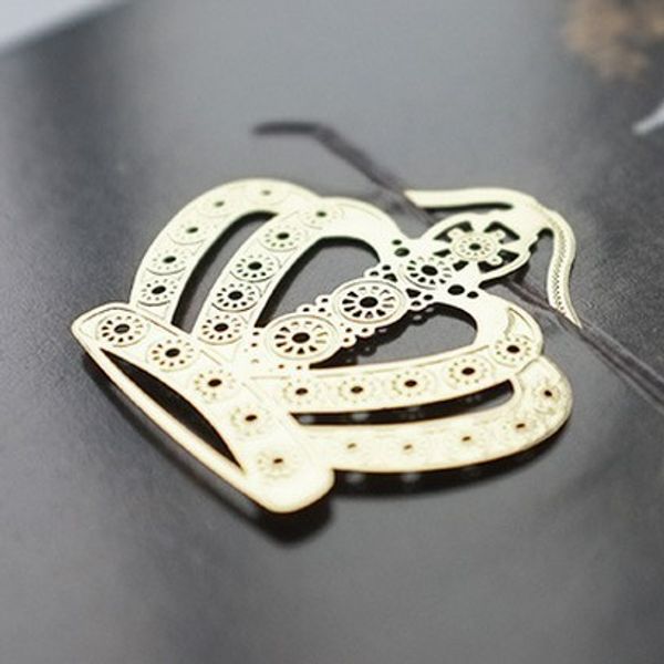 

4pcs/lot vintage crown design bookmark /18k gold plated metal bookmarks
