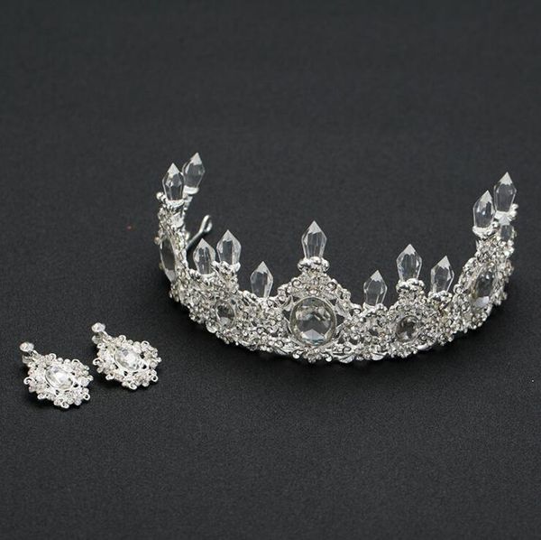 

fashion crown rhinestone tiara hair jewelry quinceanera crown wedding brides tiaras crowns pageant for women flower girls, Golden;white