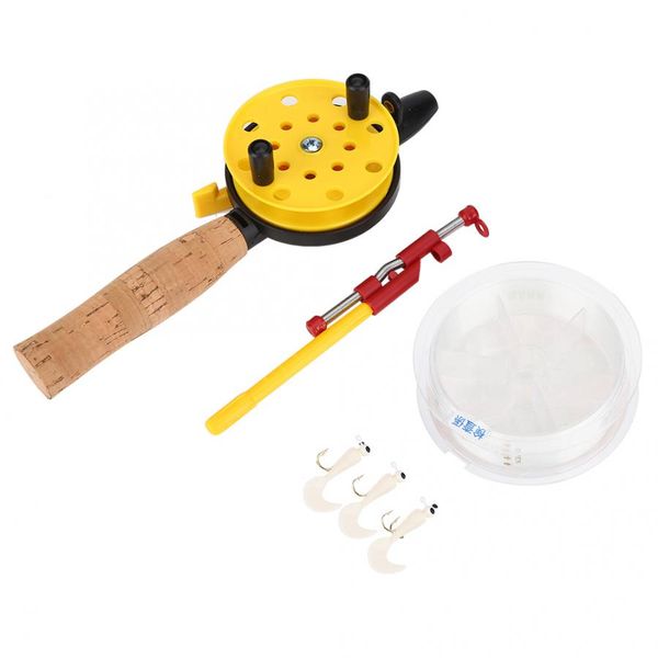 

ice fishing rod combo fishing rod reel line hook set portable lightweight reel with hooks line