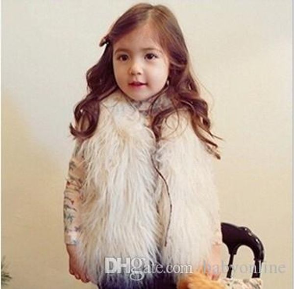 

new girls waistcoat fur vest warm vests sleeveless coat children outwear winter coat baby clothes kids clothing girl waistcoat mc0307