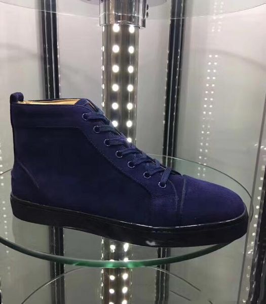 

new men women red bottom shoes black suede leather with sliver spikes toe back hi-sneakers,designer brand spikes toe casual shoes 35-47