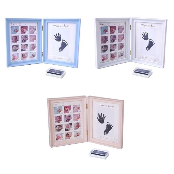 

newborn baby hand foot ink pad print infants full moon age growth p frame