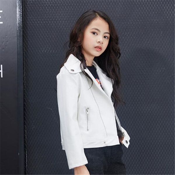 

selling 2020 new baby girls pu jacket girls zipper cool jacket leather clothing 4-11 years old leather jacket fashion coat, Blue;gray