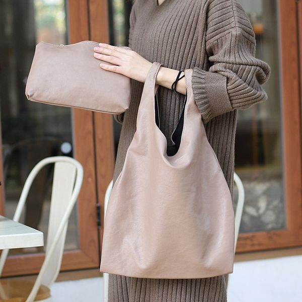 

simple pu leather women handbag large capacity casual big ladies totes shopping bag solid color wild composite bag sac bols